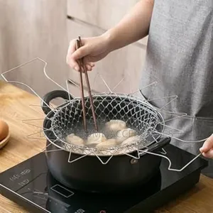 Foldable Stainless Steel Deep-Frying Basket