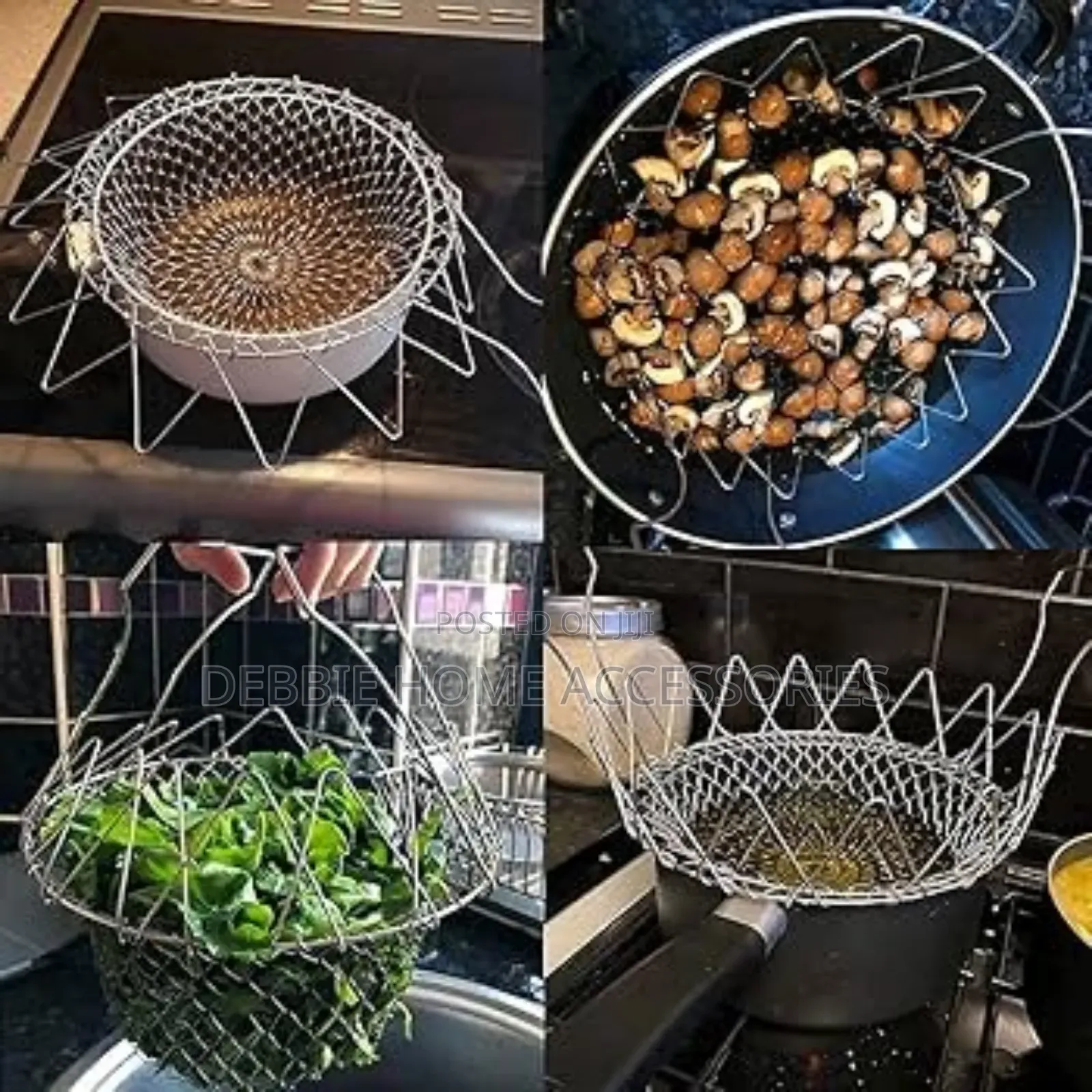 Foldable Stainless Steel Deep-Frying Basket