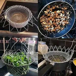 Foldable Stainless Steel Deep-Frying Basket