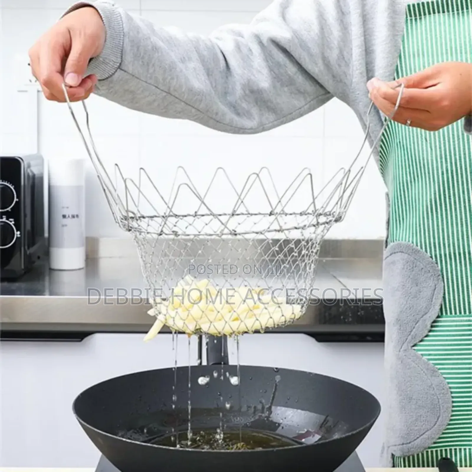 Foldable Stainless Steel Deep-Frying Basket