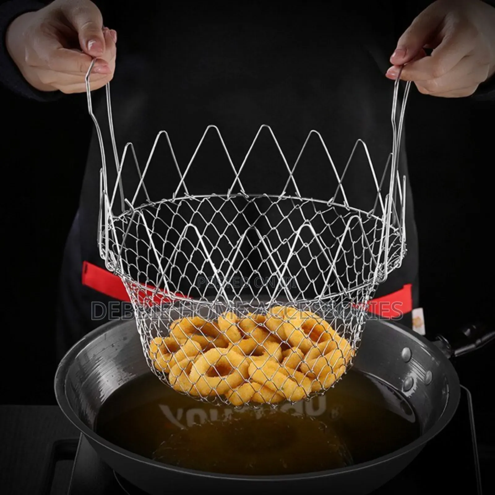 Foldable Stainless Steel Deep-Frying Basket