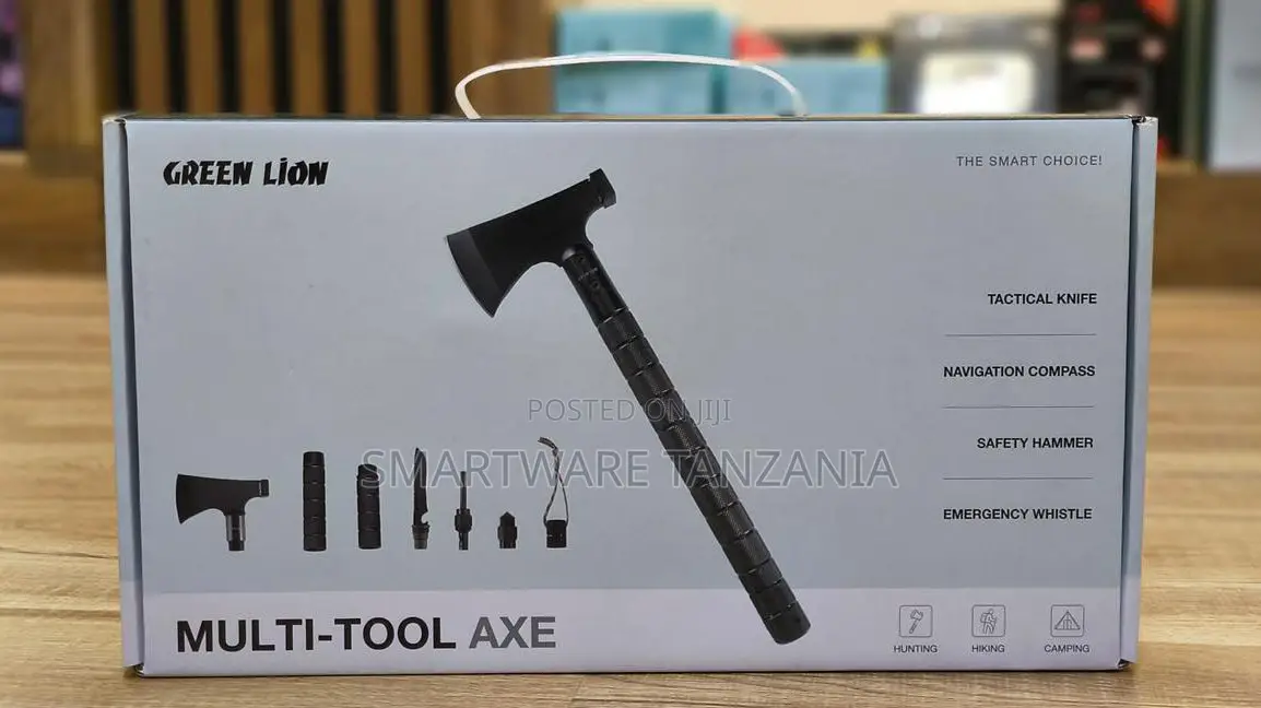 Green Lion Multi-Tool Axe: 18-in-1 Survival Gear for Outdoors
