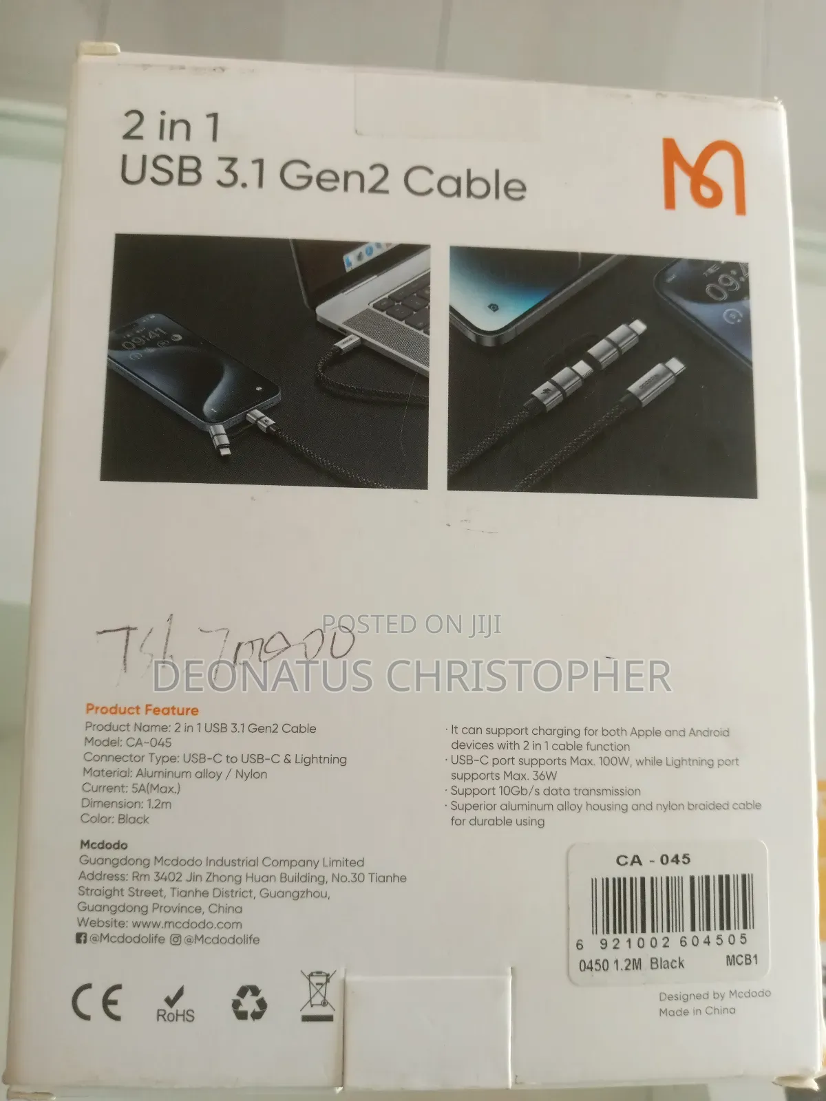 2-in-1 Usb 3.1 Gen 2 Cable Fast, Smart Durable