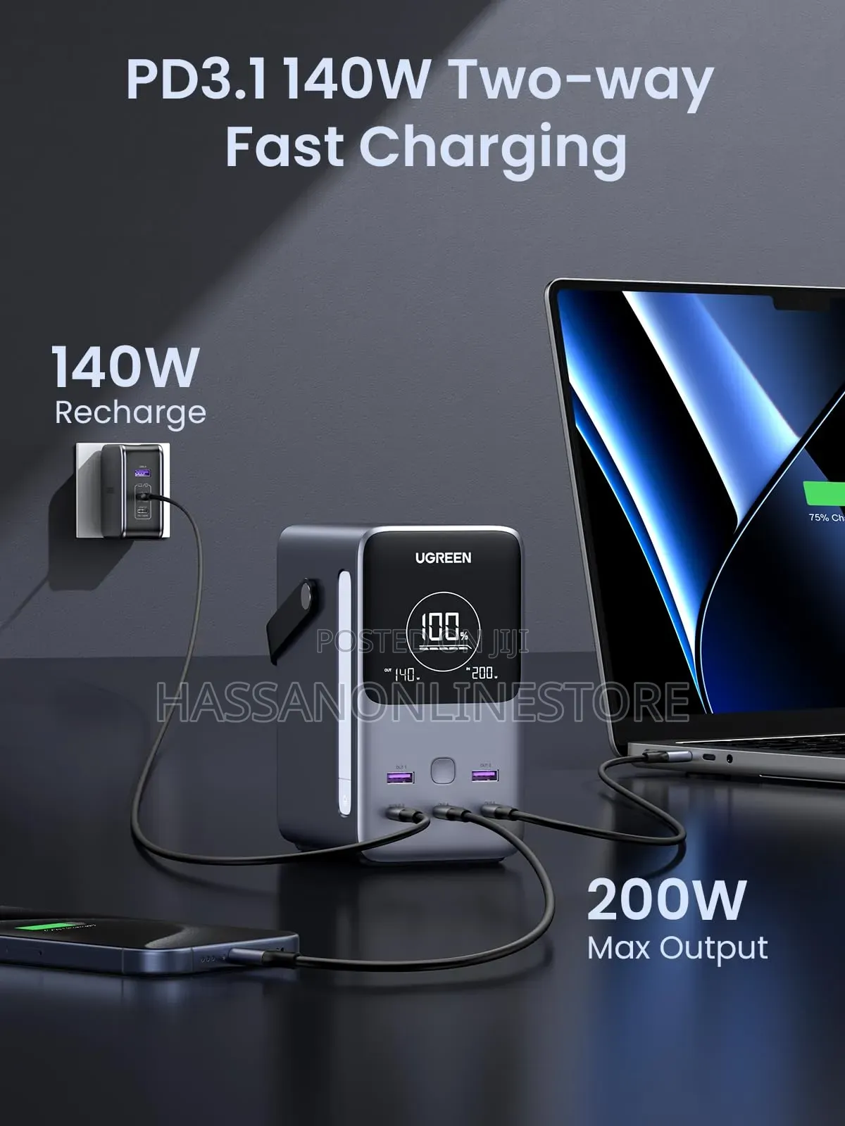Ugreen 300w 48000mah Power Bank With Smart Digital Display