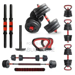 Unisex Black Rubber Dumbbell