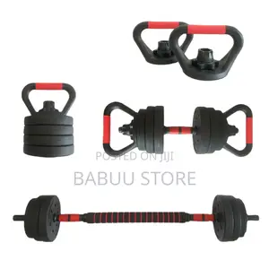 Unisex Black Rubber Dumbbell