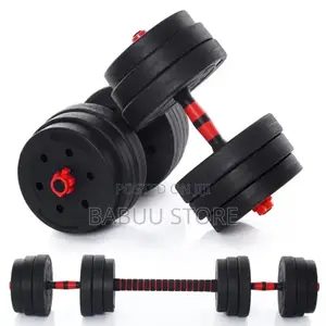 Unisex Black Rubber Dumbbell