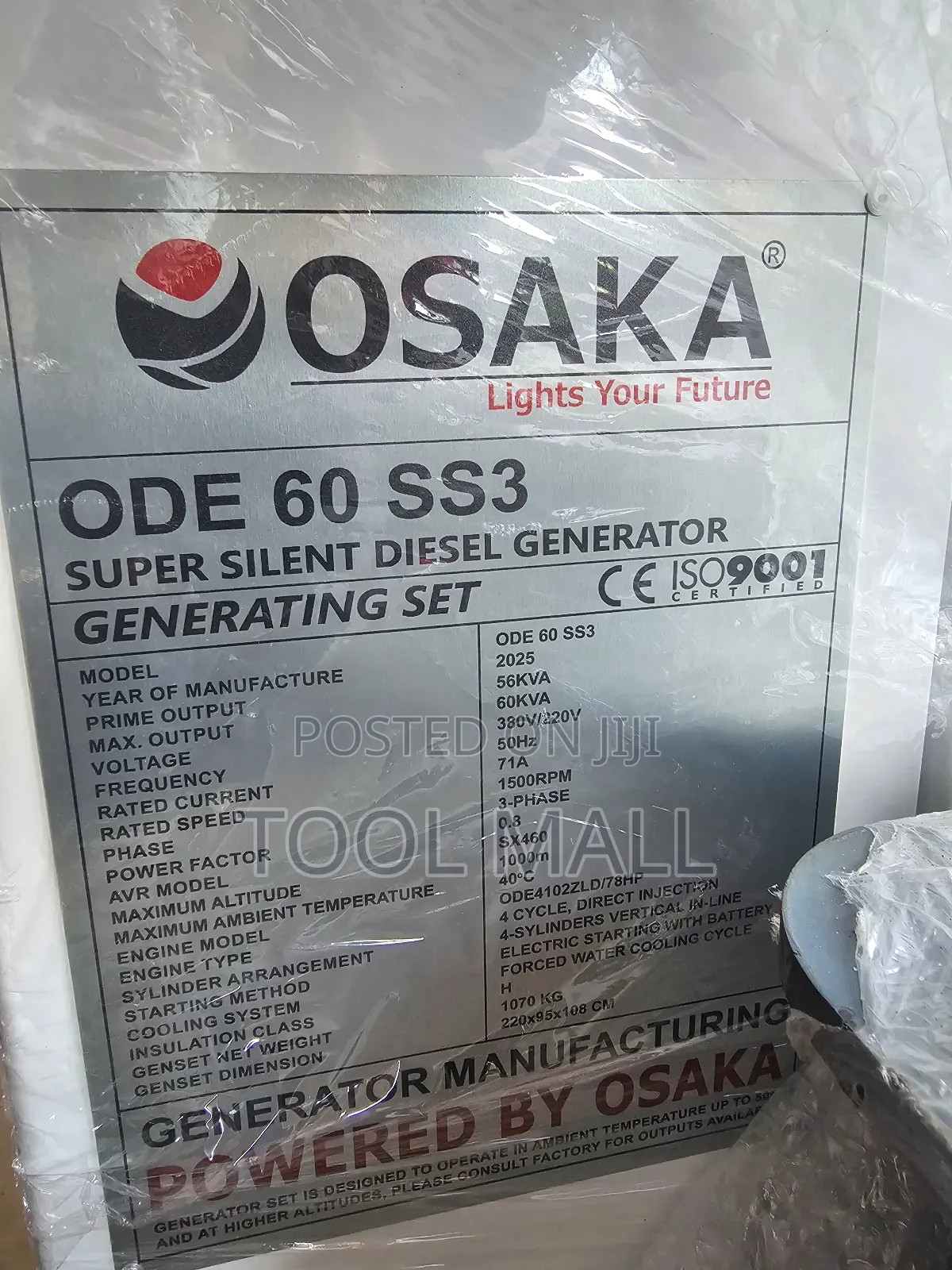 Osaka Diesel Generator Silent 60kva