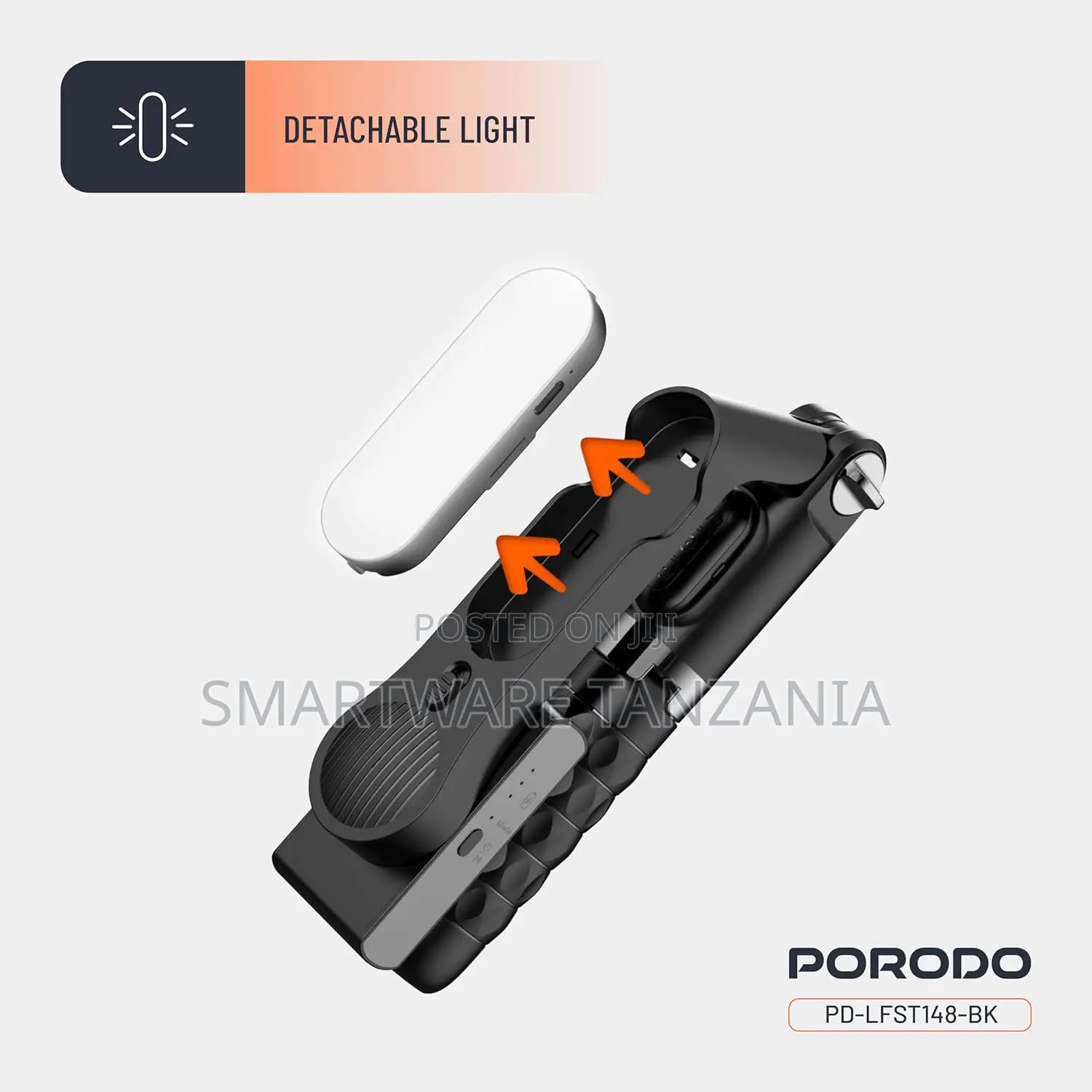 Porodo Quadbase Gimbal Stabilizer, Bluetooth 5.2 Remote Control