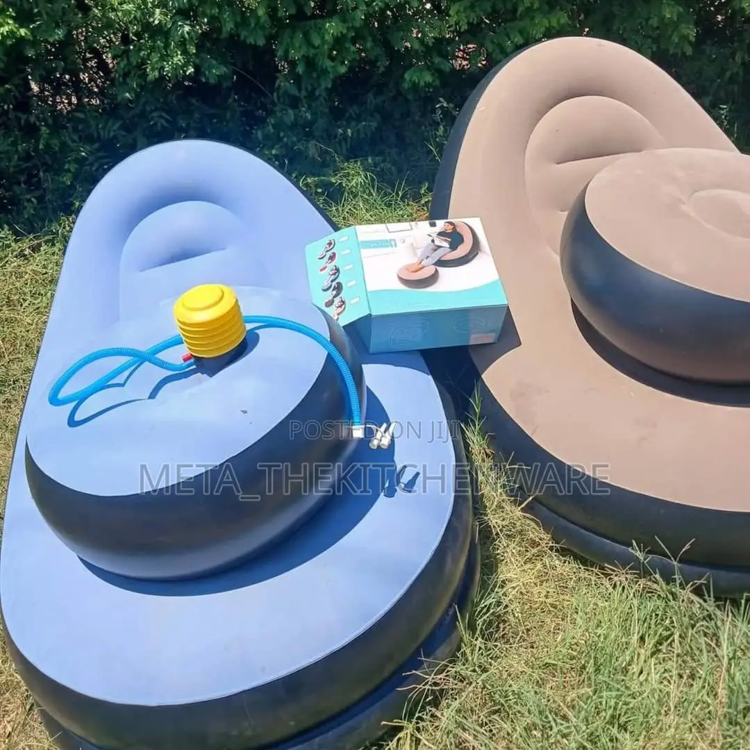 Inflatable Air Sofa With Foot Rest Cushion Lounge Chair
