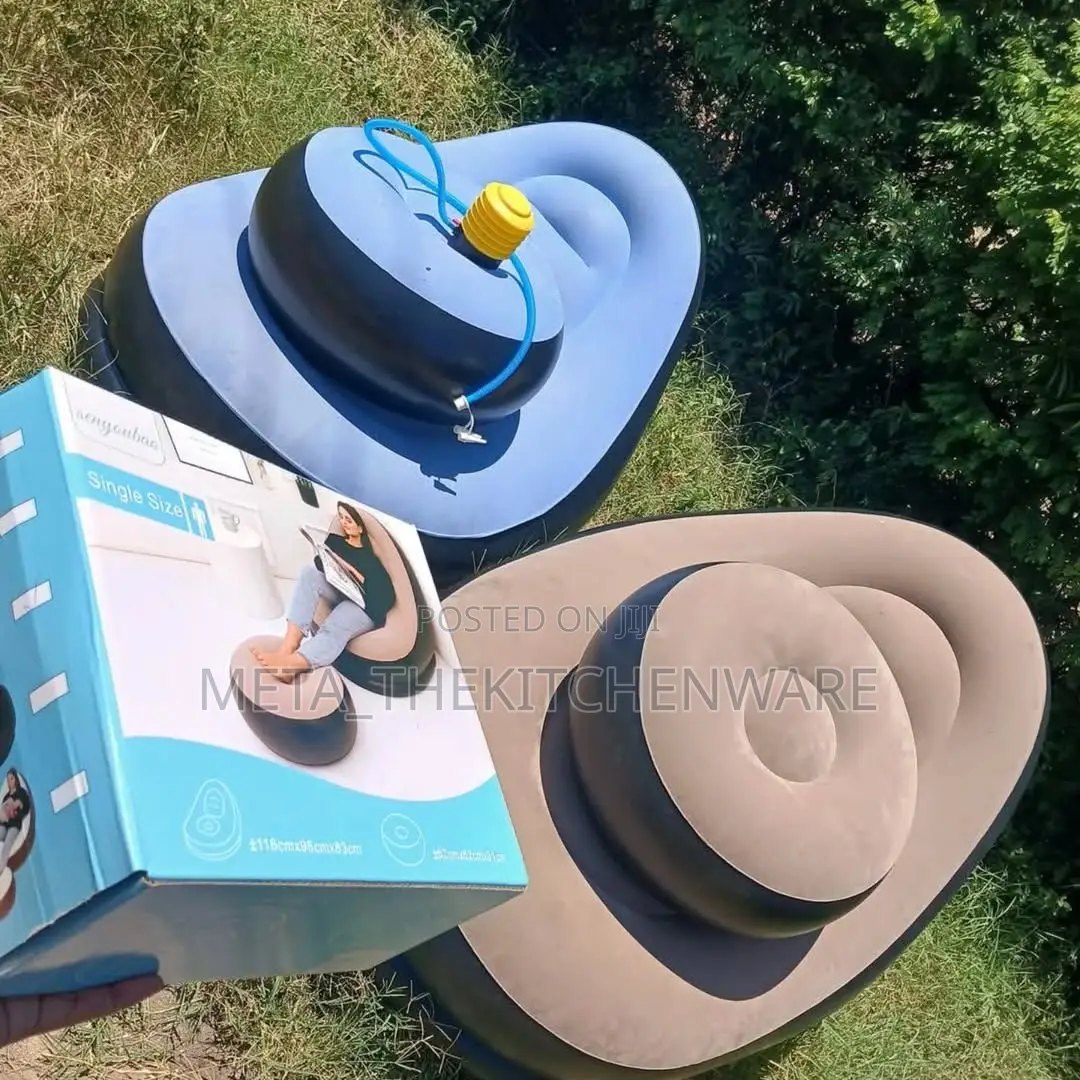 Inflatable Air Sofa With Foot Rest Cushion Lounge Chair