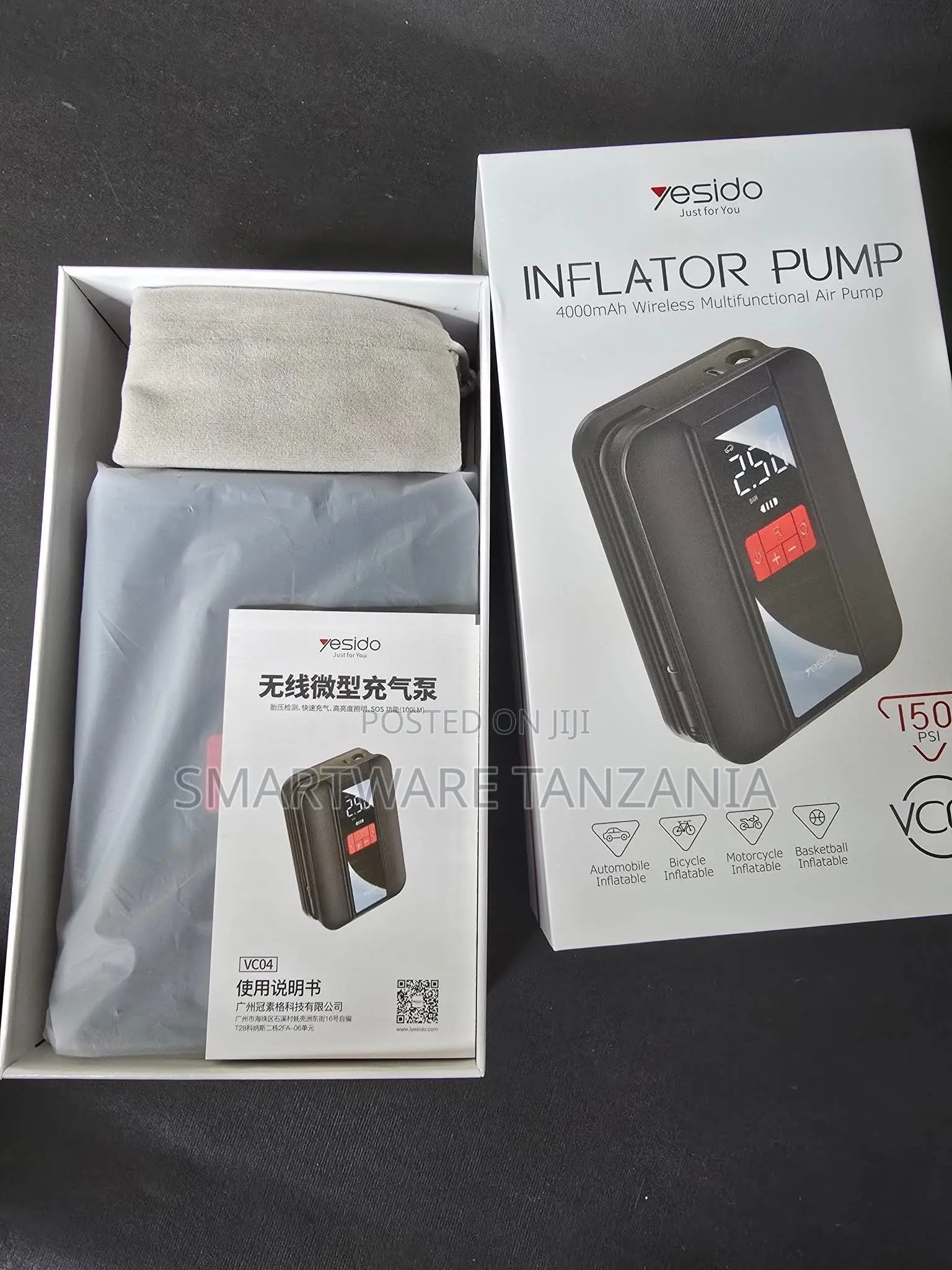 Yesido Vc04 22 Cylinder Car Tire Inflator With Led Light Air Pump