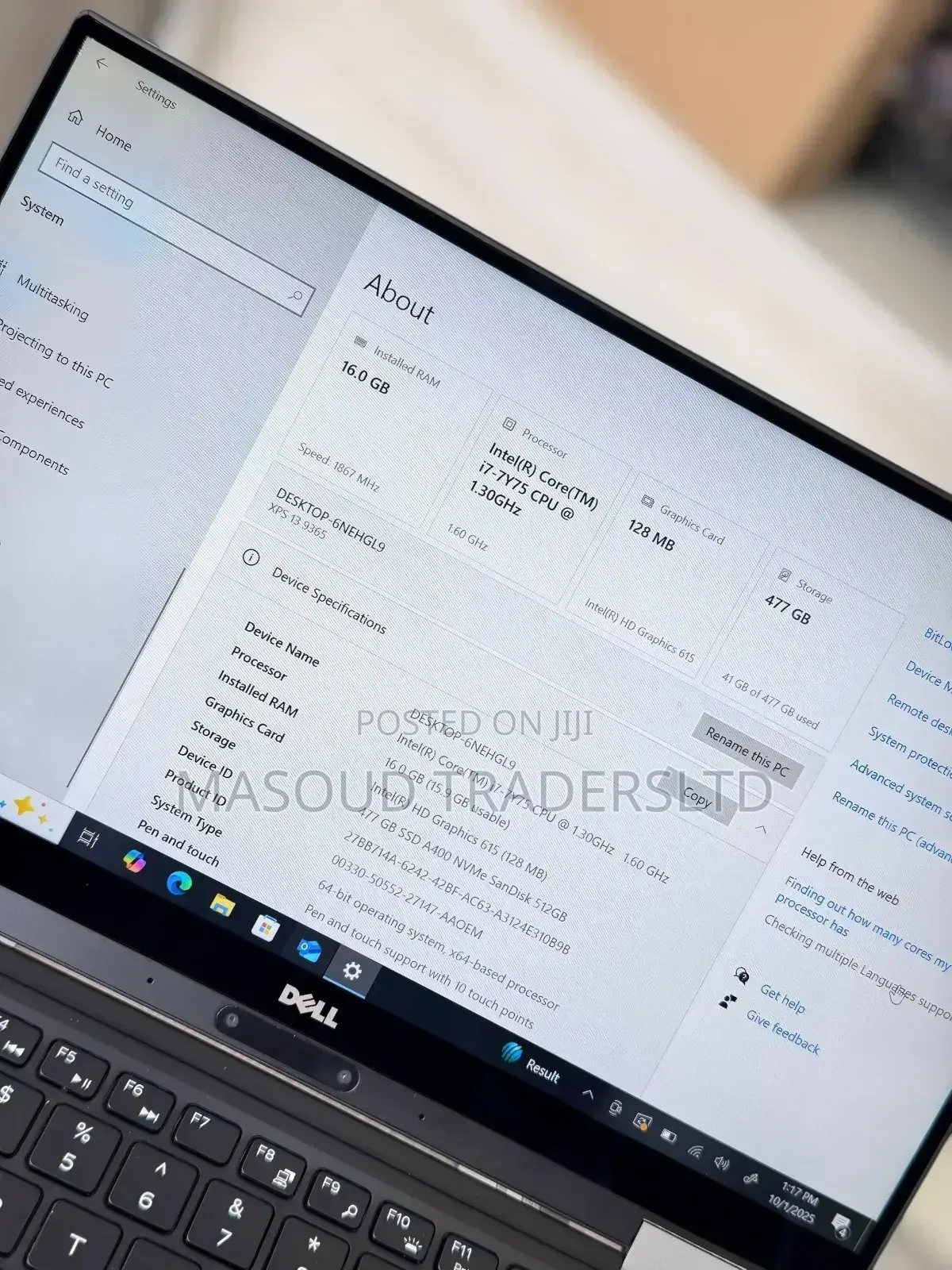 Laptop Dell XPS 13 (9365) 16GB Intel Core I7 SSD 512GB
