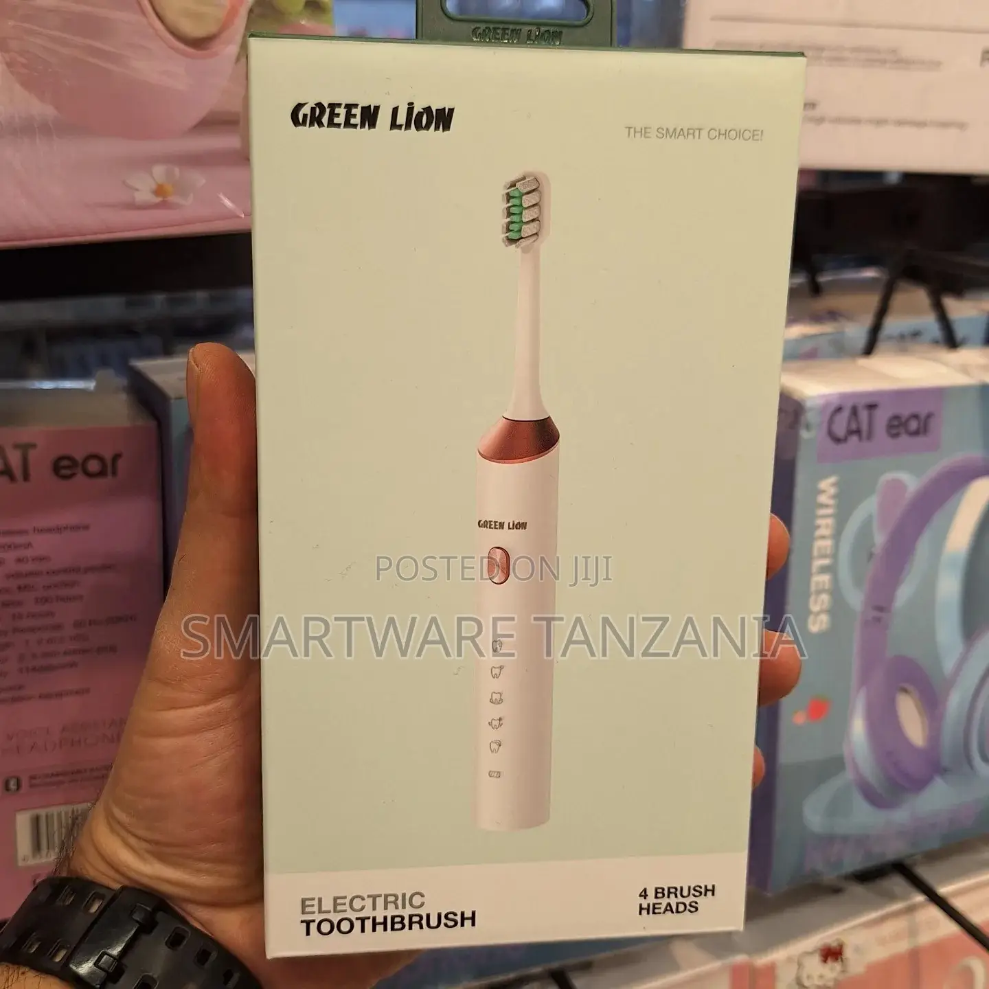 Green Lion Electric Toothbrush With 5 Modes And 4 Brush Heads