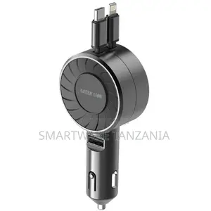 Green Lion Telescopic 50w Car Charger, Built-in Fuse Charging Cable