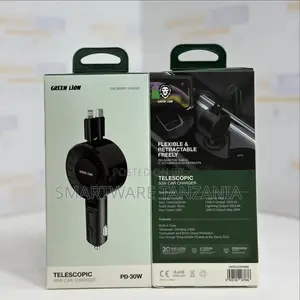 Green Lion Telescopic 50w Car Charger - Black