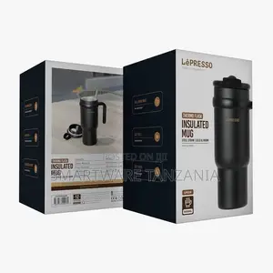 Lèpresso Insulated Mug With Steel Straw, Leakproof