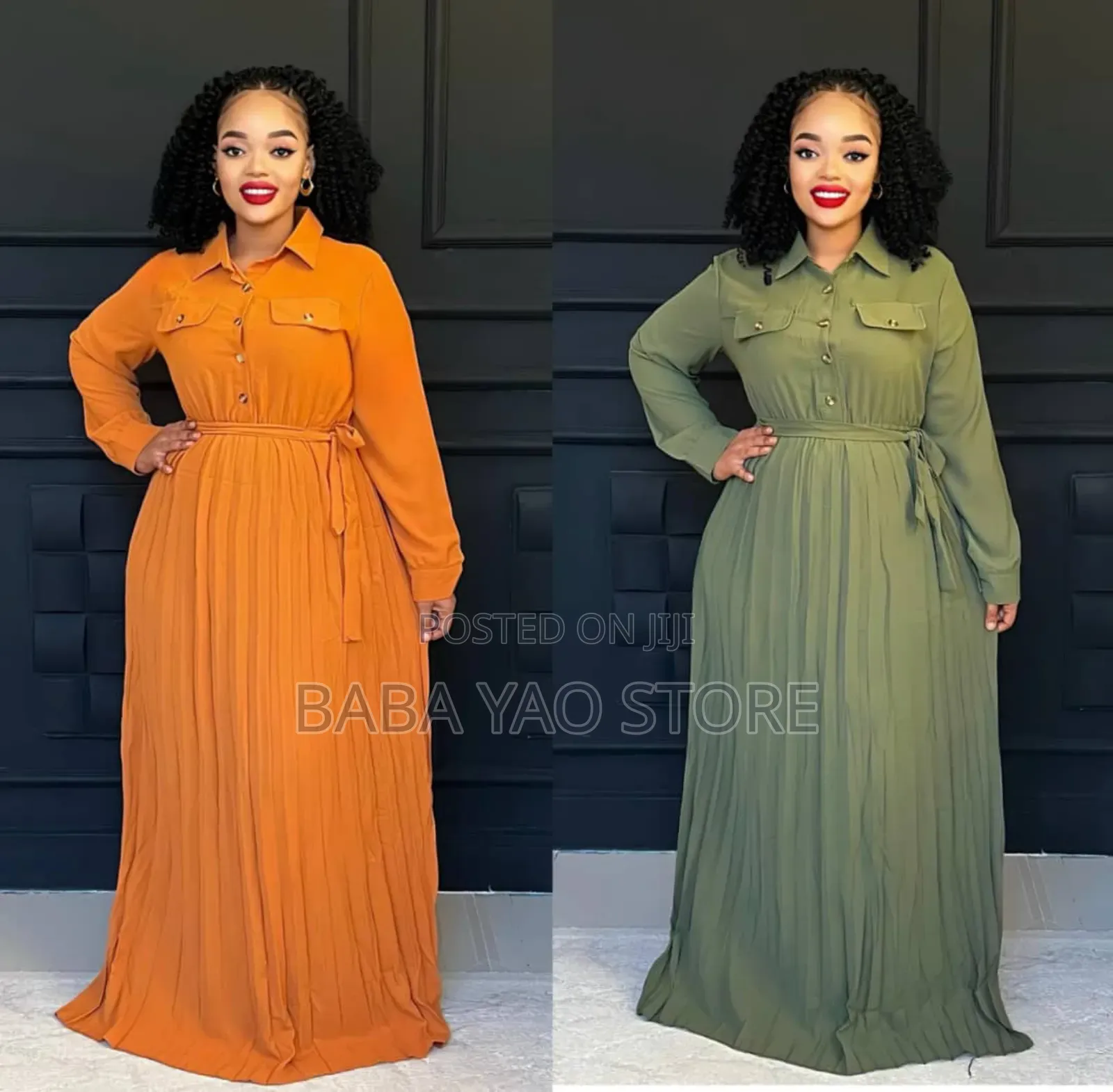 Women's High-Grade Long-Sleeved High-Waist Slim Big Swing.