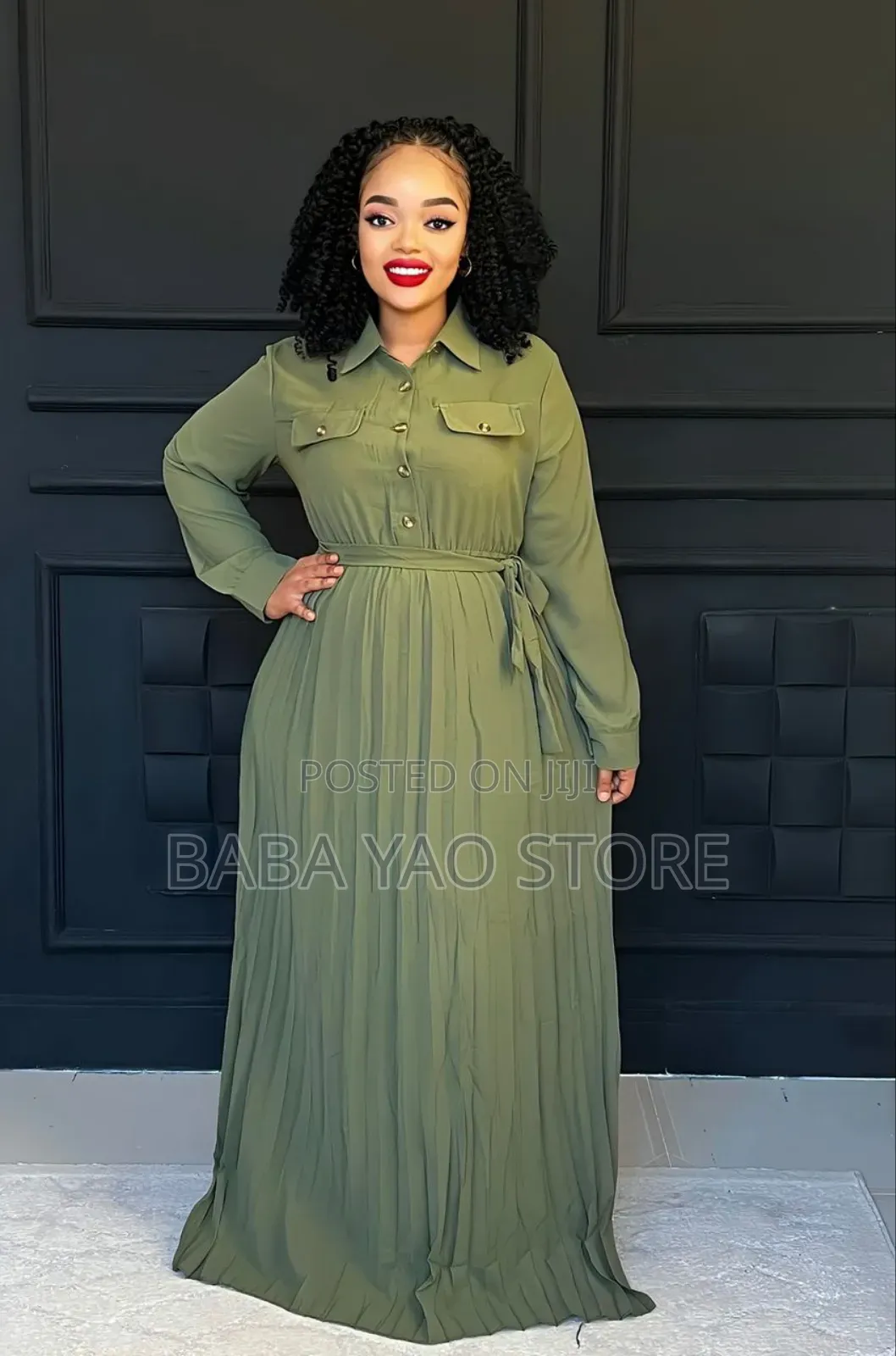 Women's High-Grade Long-Sleeved High-Waist Slim Big Swing.