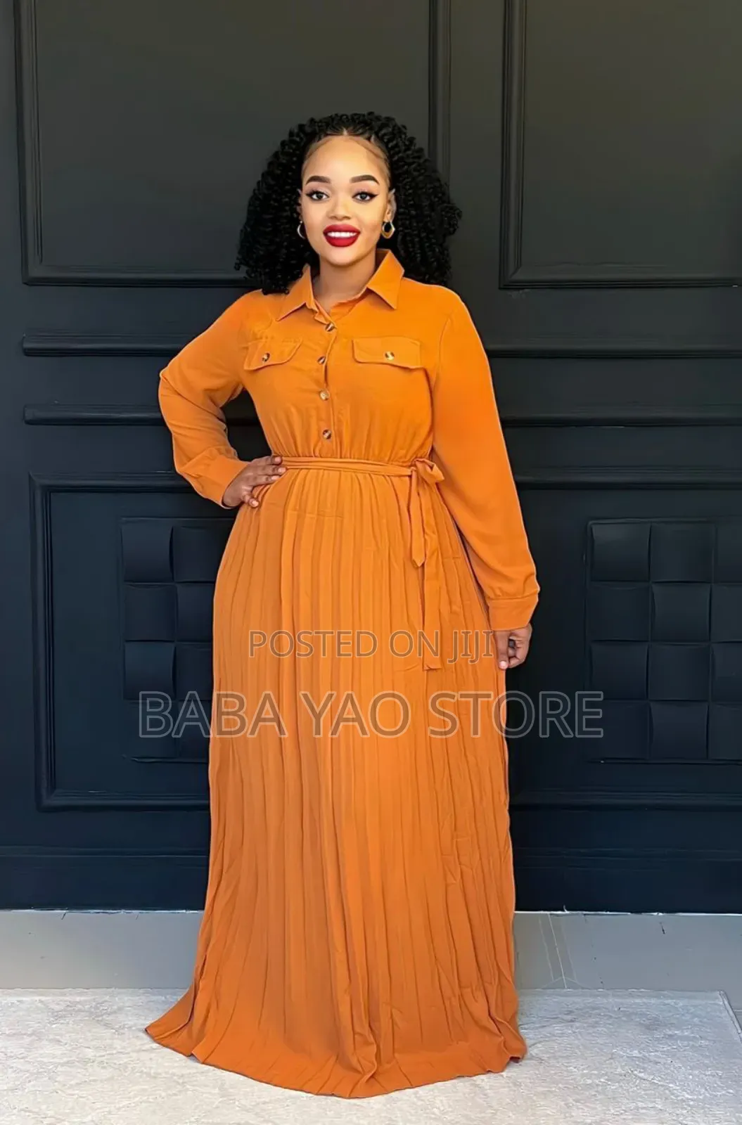Women's High-Grade Long-Sleeved High-Waist Slim Big Swing.