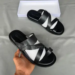 Black Mens Sandals Leather