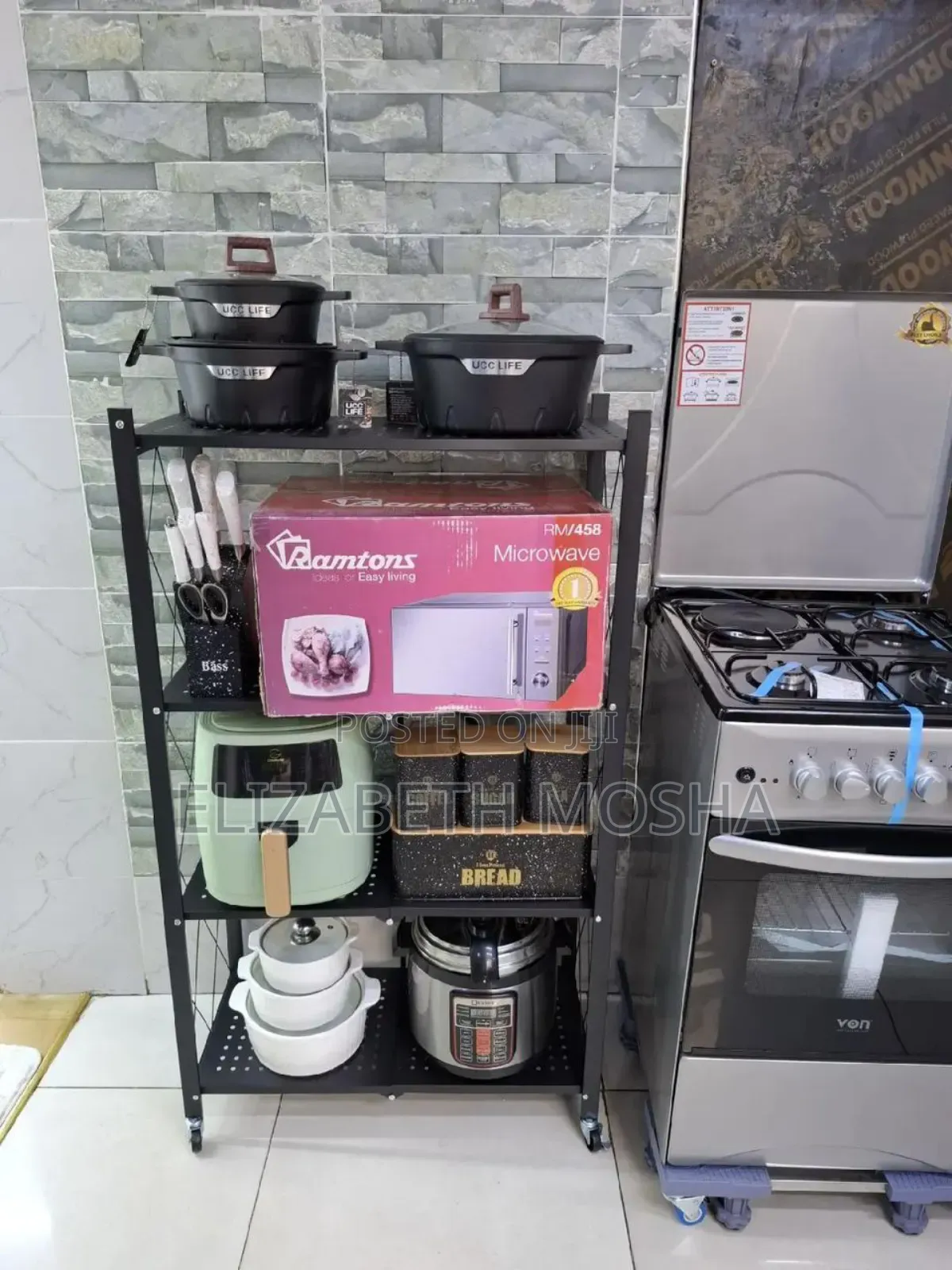 Carbon Coated Folding Kitchen Shelves*