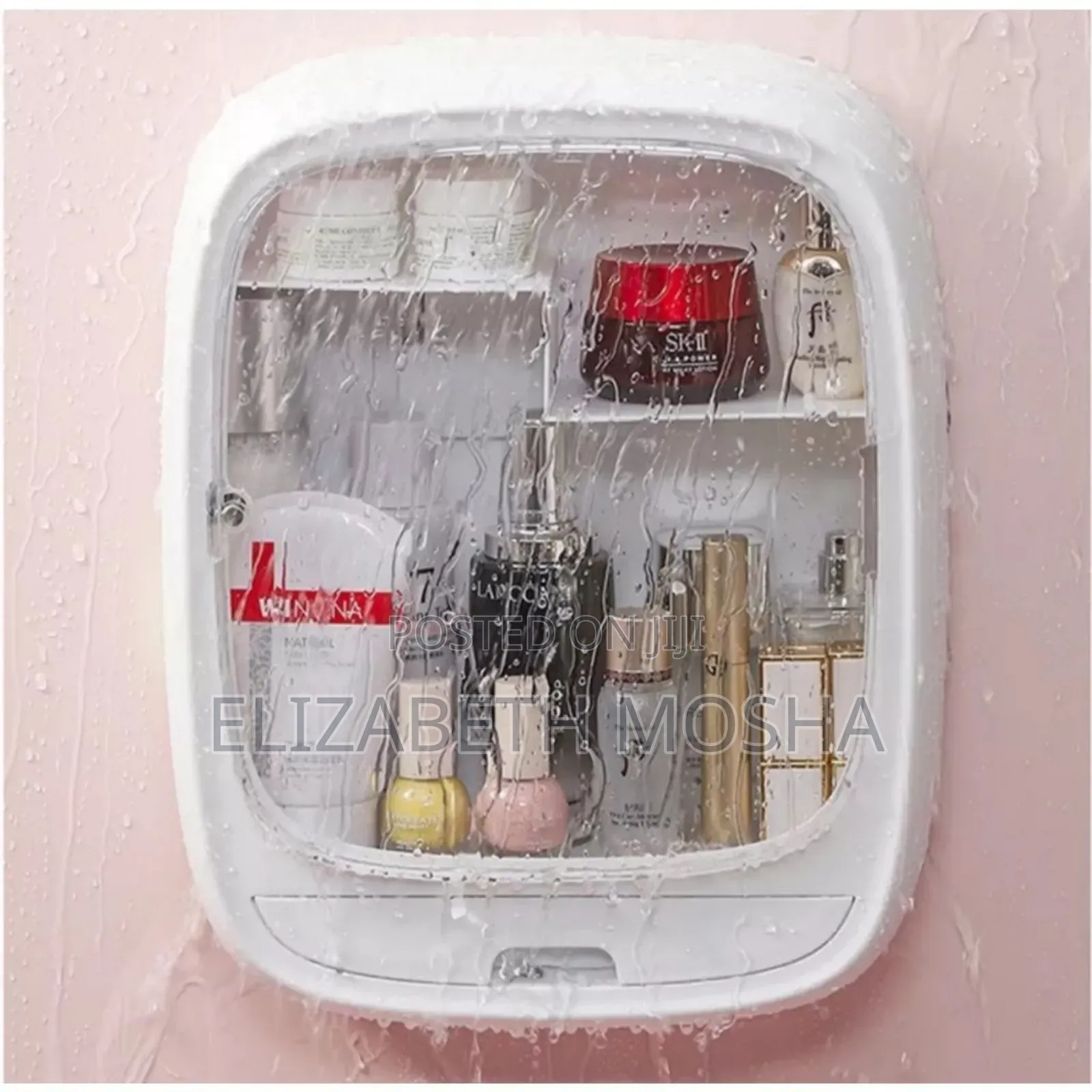 *#Nayasa Oval Bath Cabinet — Plastic, Semi-Transparent Door