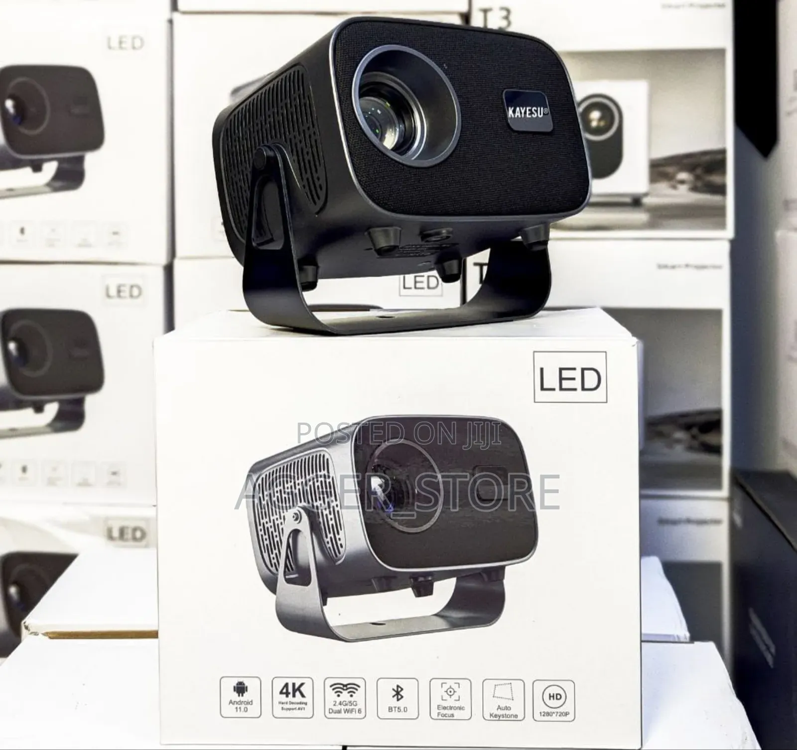 Smart Led Projector "1080hd" "120' Display Size" "Office Home Use"