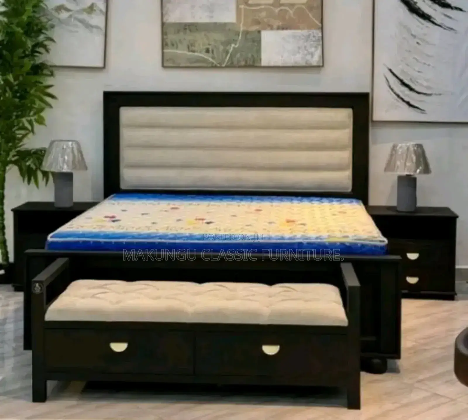 Kitanda Cha Mbao Mix Bedsofa 5/6 Na Bench Lake