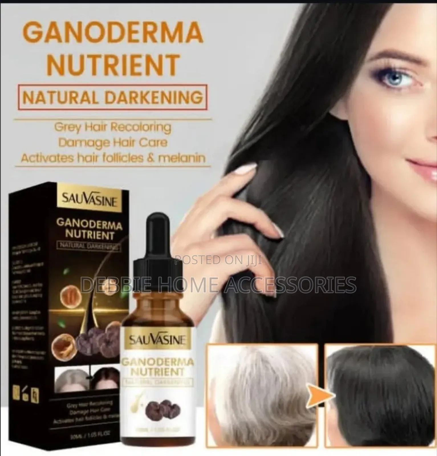 Sauvasine Ganoderma Nutrient Natural Darkening Hair Serum