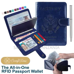 Premium Travel Document Holder With Elastic Strap And Card Slots