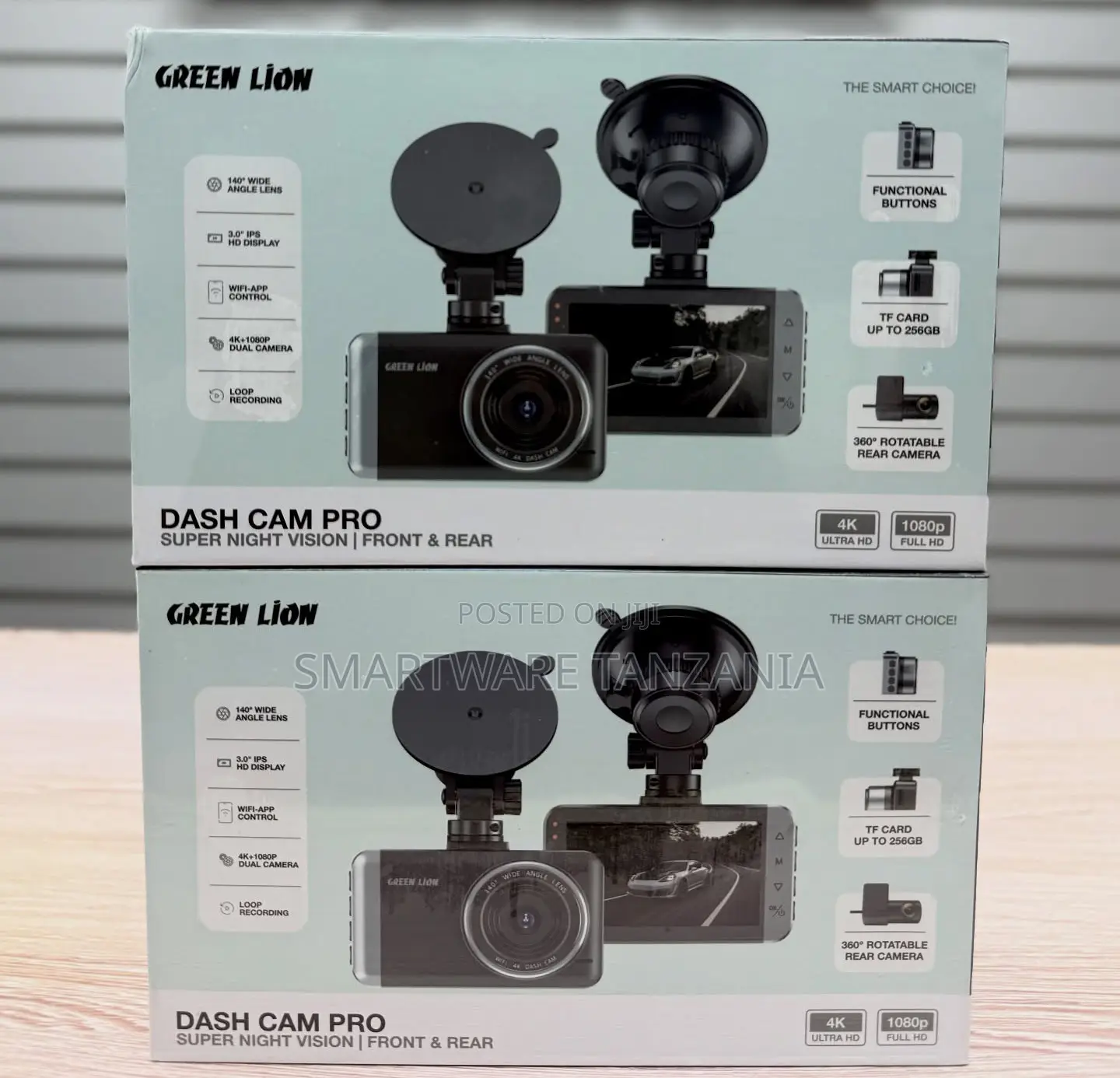 Green Lion Wi-Fi Dual Dash Cam - Front , Rear 1080p Loop Recording
