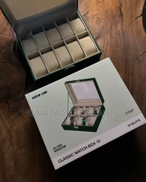 Watch Box 10 Grids Pu Leather Watches Display Case Holder Storage
