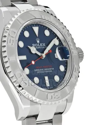 Blue Dial Silver Rolex Watch