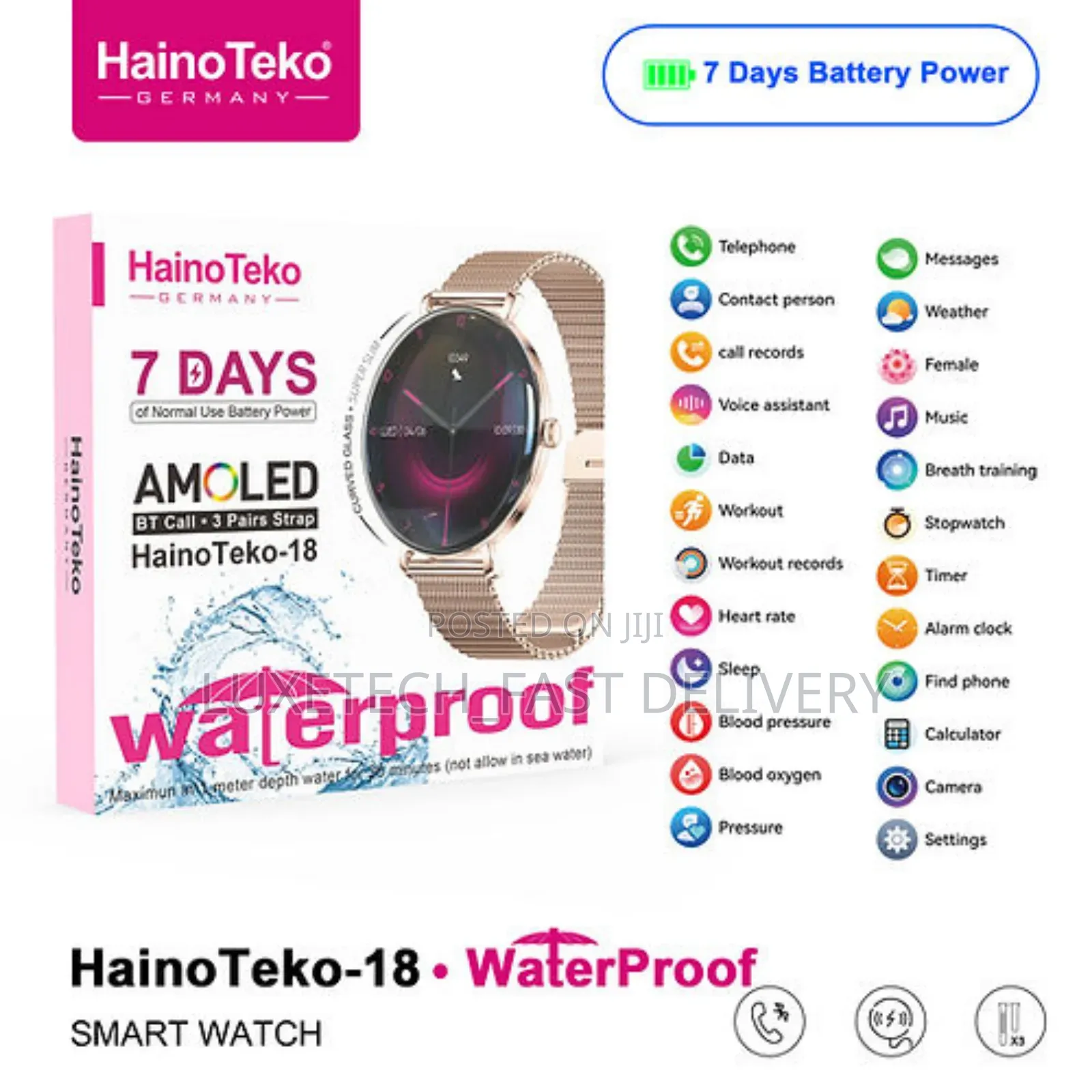 Hainoteko-18 Smartwatch for Ladies