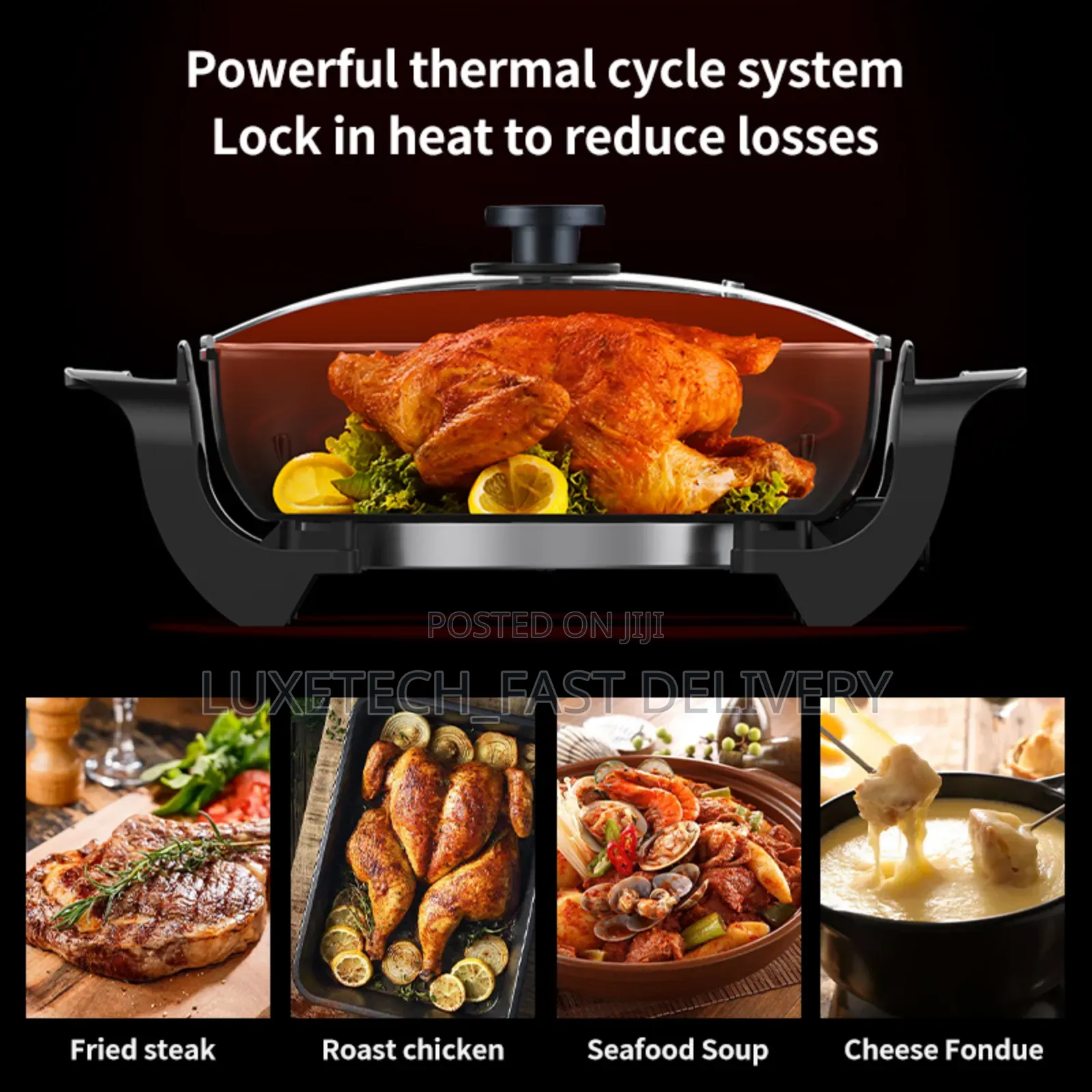 Sokany Electric Frying Pan - Frying, Roasting, and Making Fondue/Soup