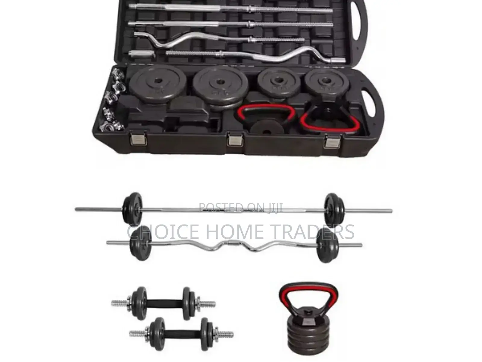 58kh Set Chrome Barbel Dumbell(Kettlebell)