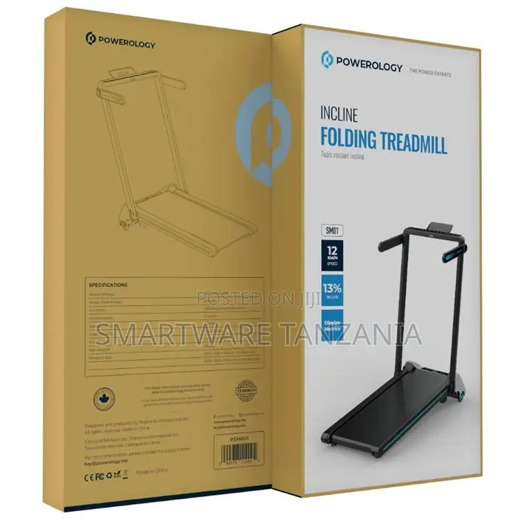 Powerology Incline Folding Treadmill With Walking, Runnin, Up To 120kg