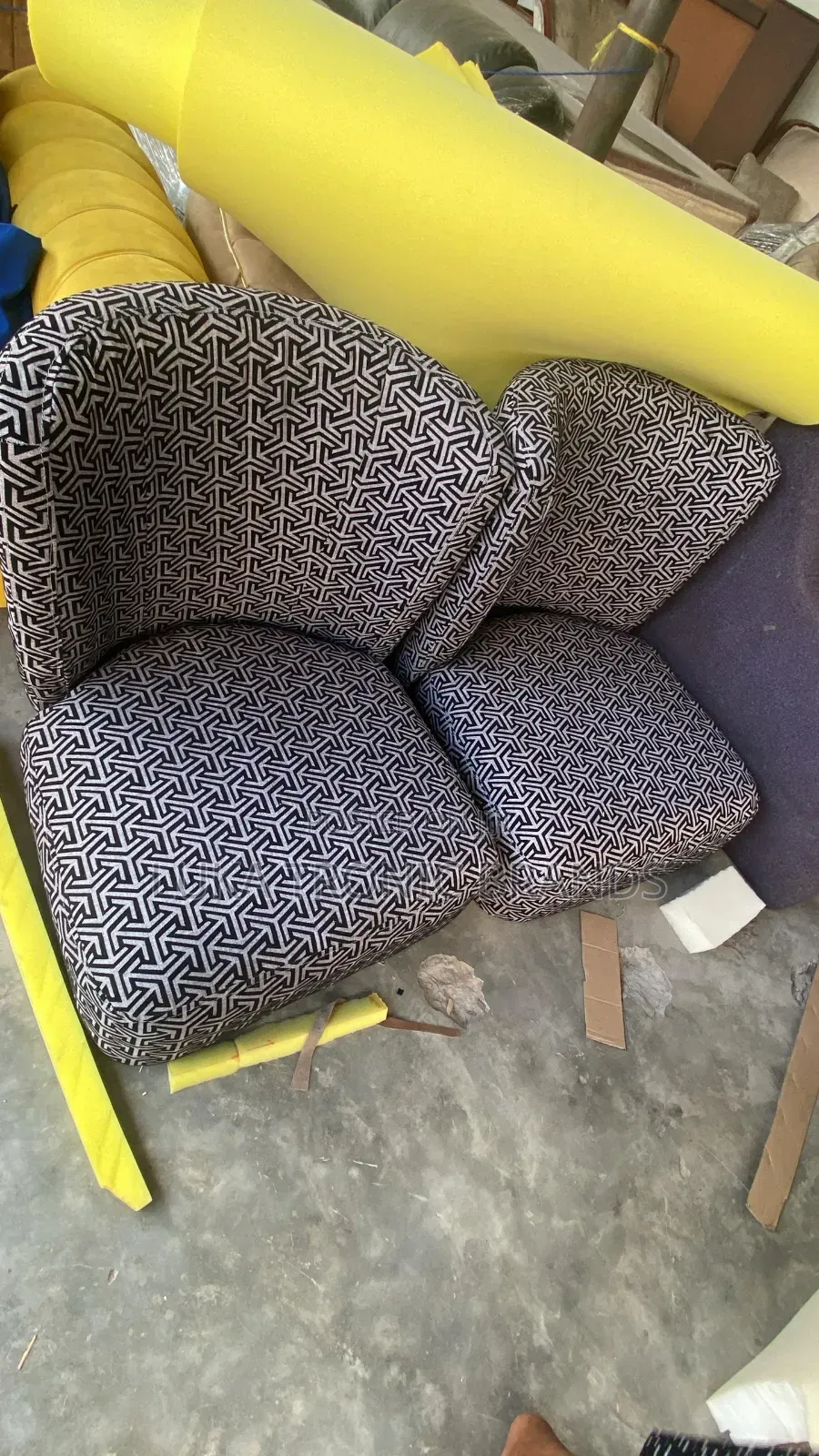 Wood Armchairs With Cushion Fabric