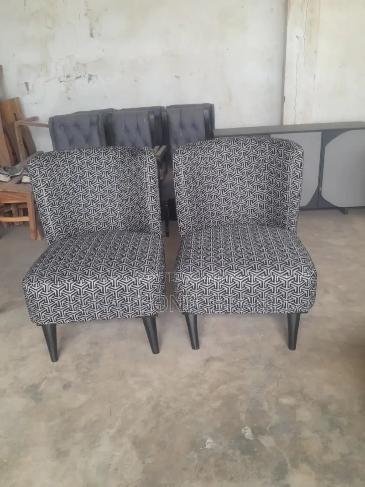 Wood Armchairs With Cushion Fabric