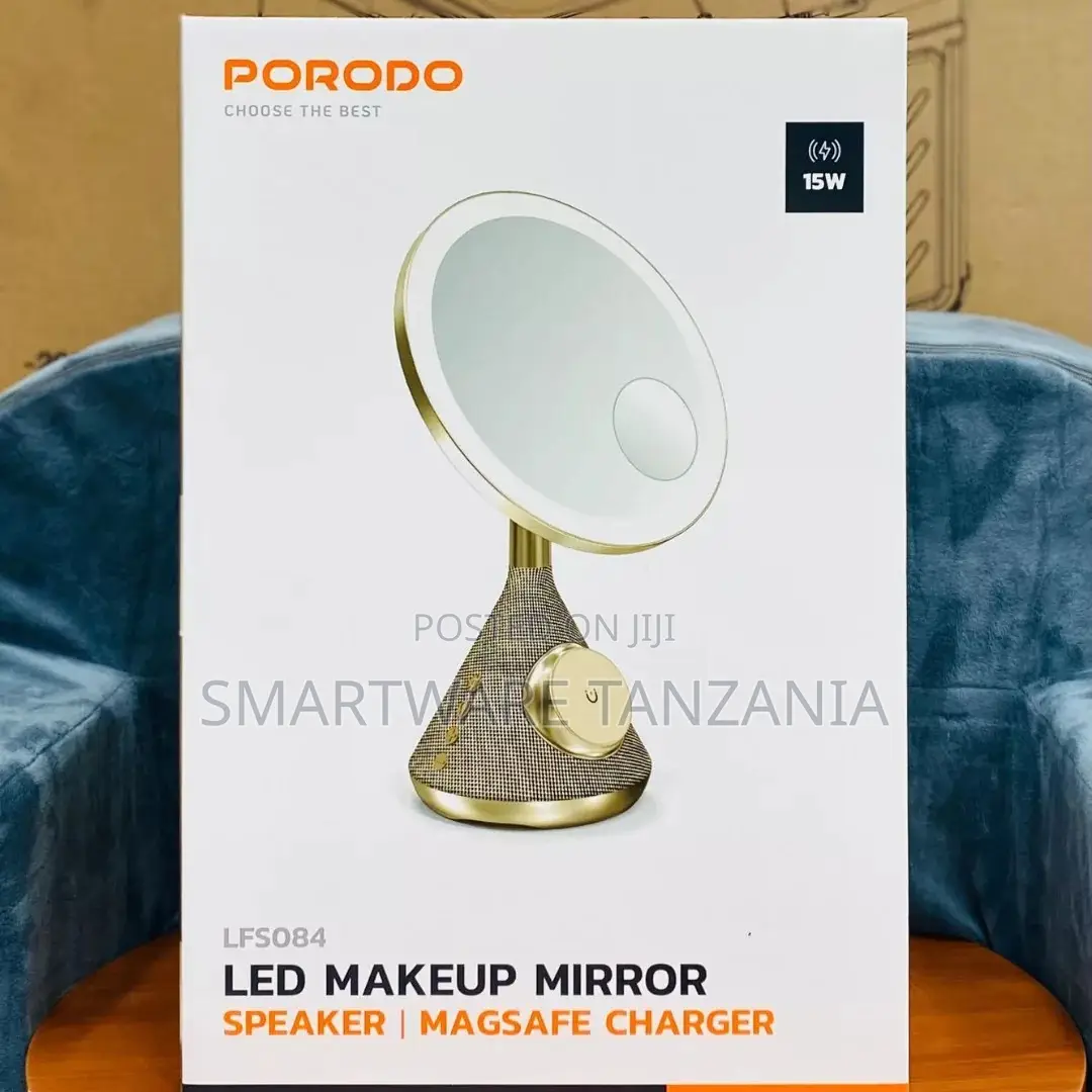 Porodo Led Makeup Mirror, Adjustable Brightness, 5w Bluetooth Speaker
