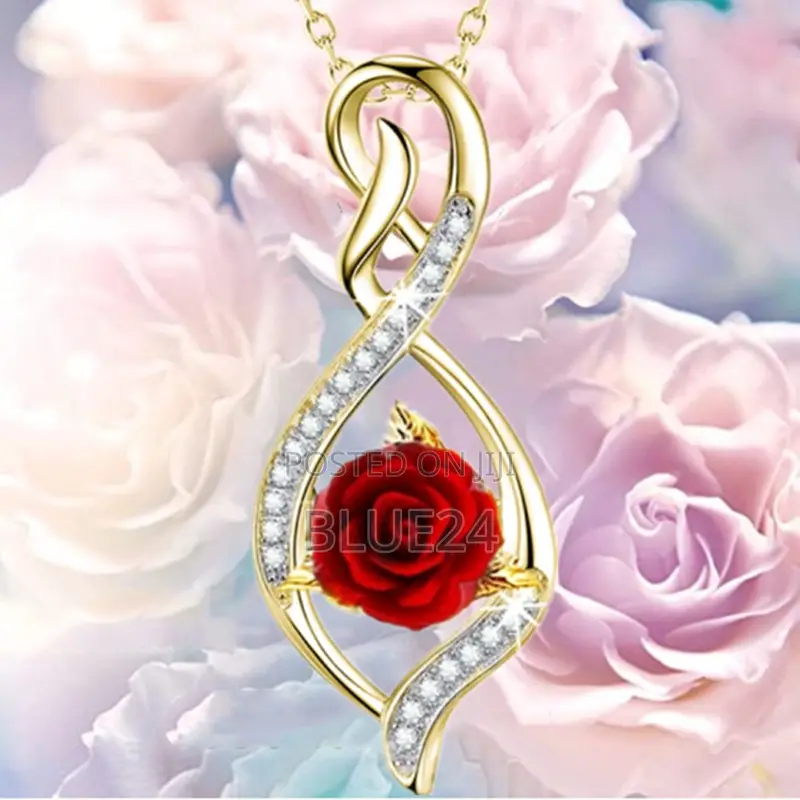 Fashion Rose Necklace Cross Zircon Pendant Engagement Necklaces