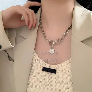 Tredny 2023 New Fashion Kpop Beauty Head Coin Choker Necklace Gold