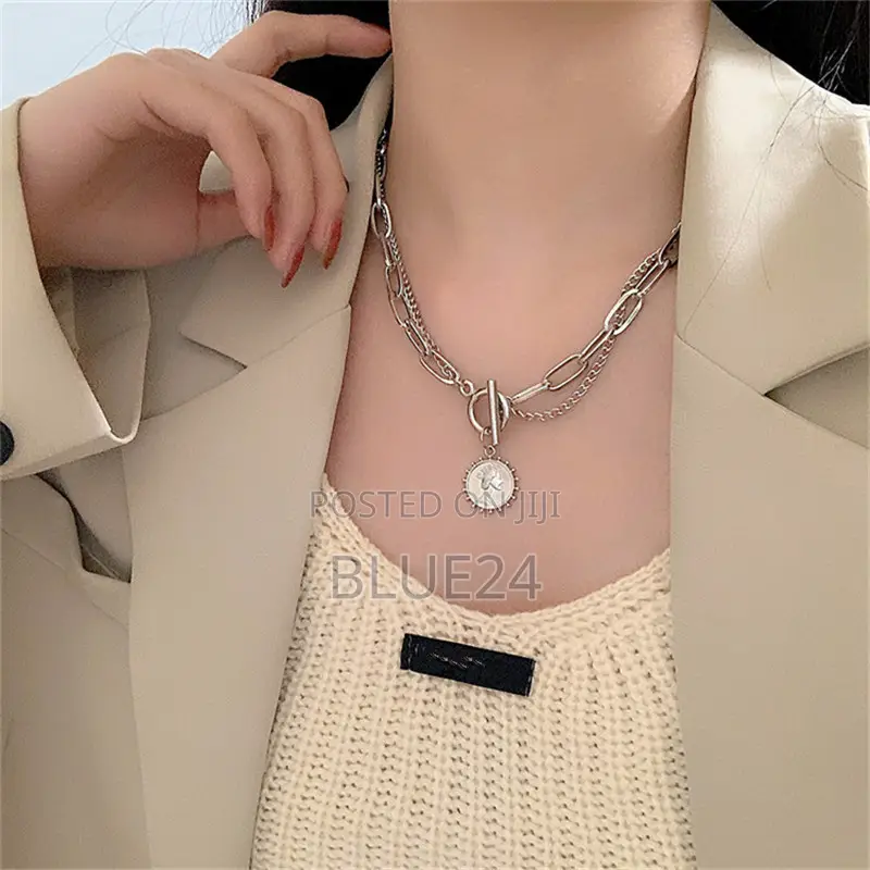Tredny 2023 New Fashion Kpop Beauty Head Coin Choker Necklace Gold