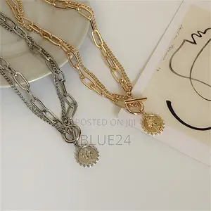 Tredny 2023 New Fashion Kpop Beauty Head Coin Choker Necklace Gold