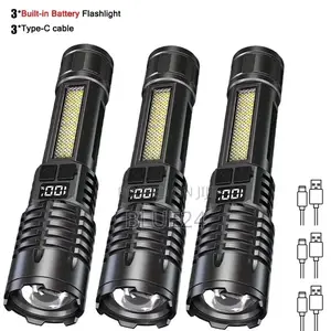 High Power Led Flashlight Powerful Type-c Rechargeable Cob Flashlight