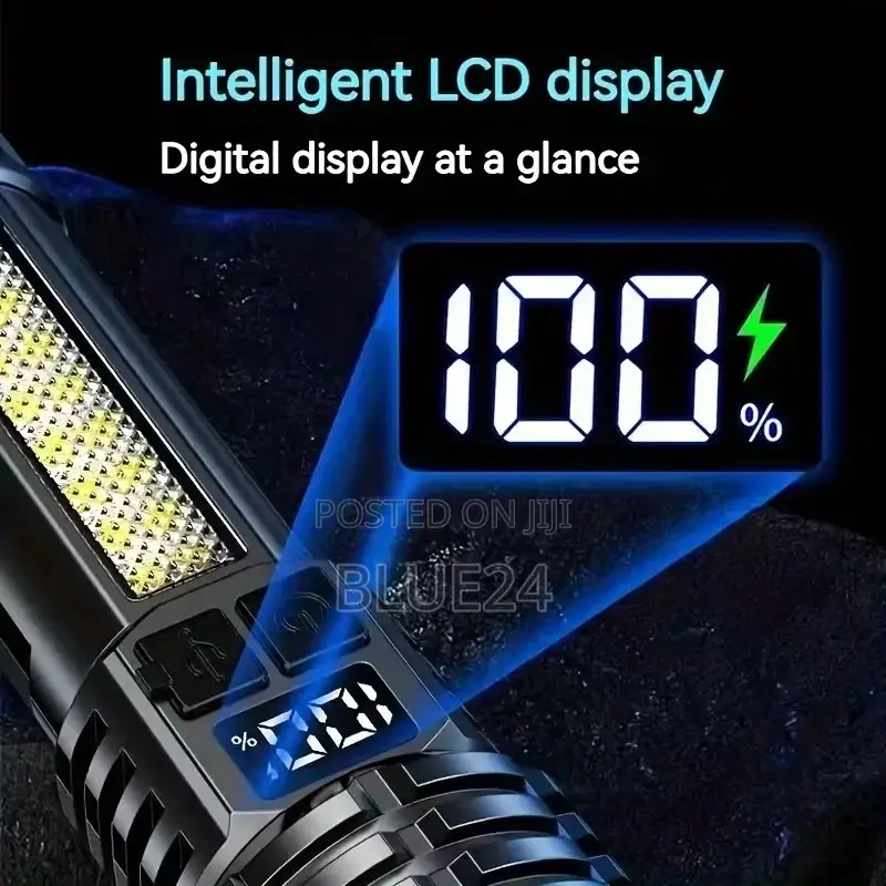 High Power Led Flashlight Powerful Type-c Rechargeable Cob Flashlight