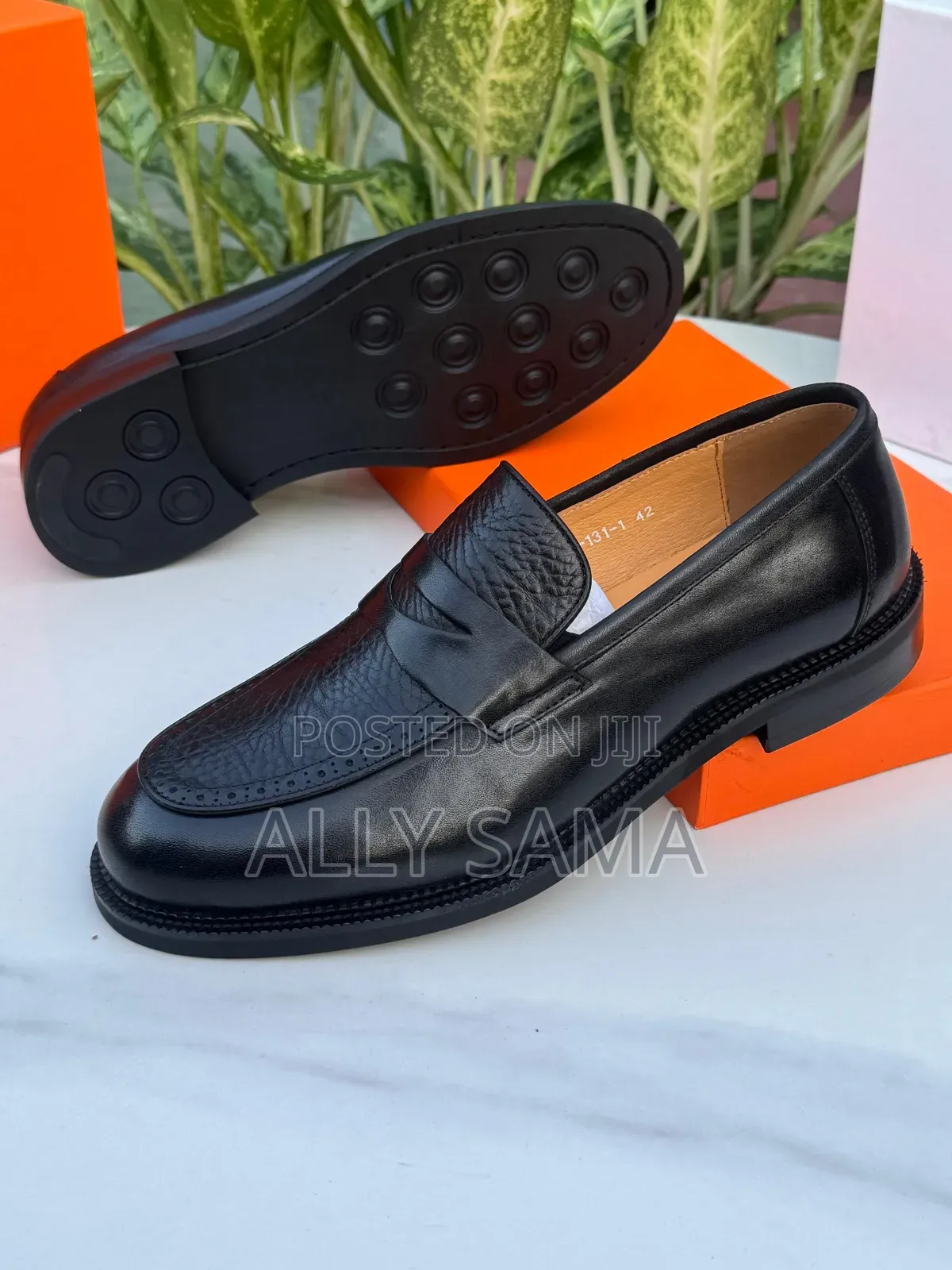 Mens Loafers Full Black Material Leather