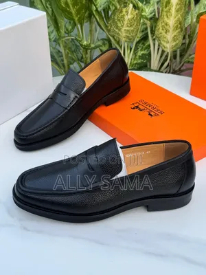 Mens Loafers Full Black Material Leather