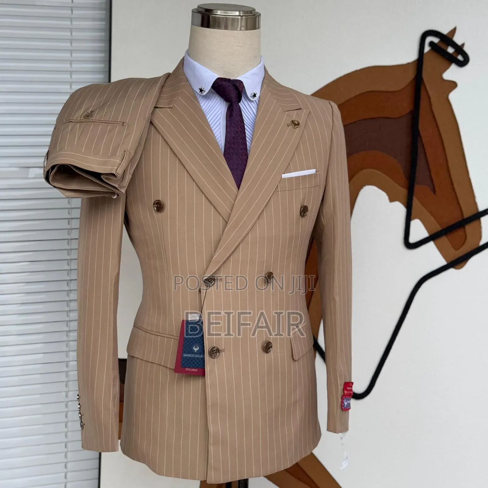 Khaki Double Breasted Suit